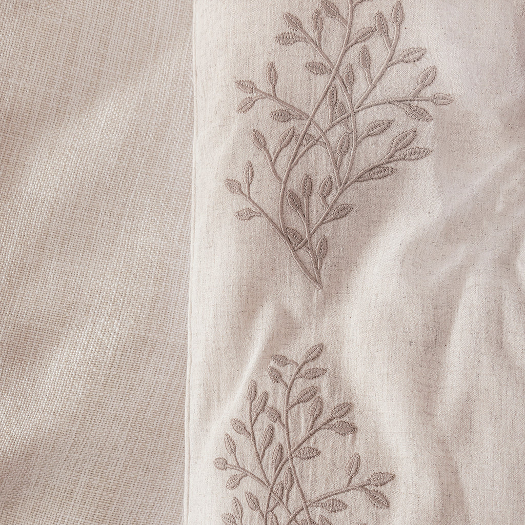 Astra Çift Kişilik Keten&Percale Nevresim Seti Beyaz/Natürel (7 Parça)