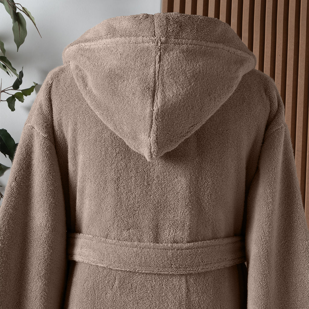 Dolce Microcotton Kapşonlu Unisex Bornoz Bej L/XL