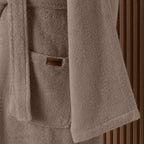 Dolce Microcotton Kapşonlu Unisex Bornoz Bej M/L