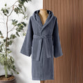 Dolce Microcotton Kapşonlu Unisex Bornoz İndigo M/L