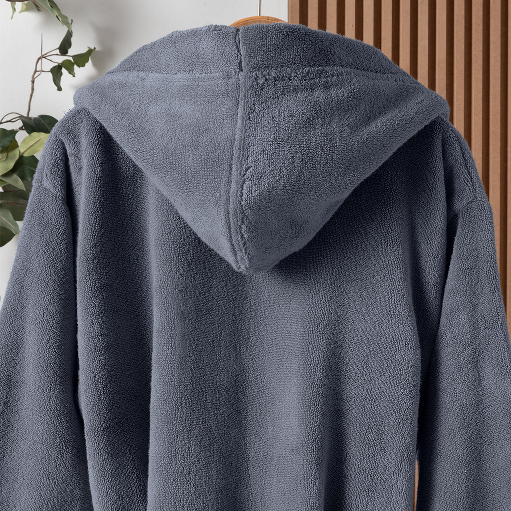 Dolce Microcotton Kapşonlu Unisex Bornoz İndigo XL/2XL