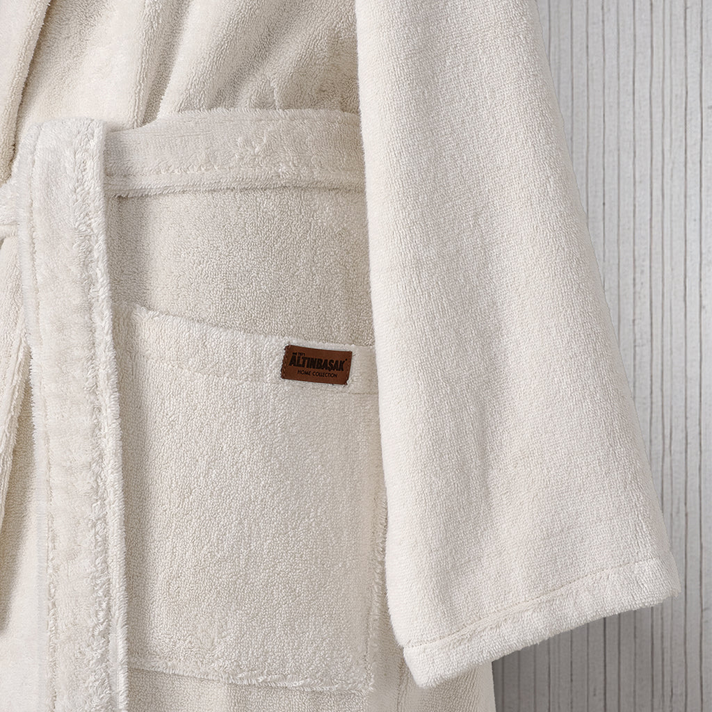 Dolce Microcotton Kapşonlu Unisex Bornoz Linen M/L