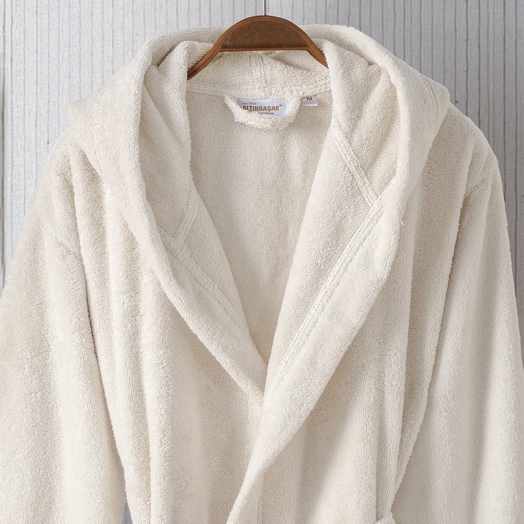 Dolce Microcotton Kapşonlu Unisex Bornoz Linen M/L