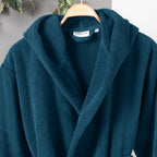 Dolce Microcotton Kapşonlu Unisex Bornoz Petrol L/XL