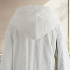 Elora %100 Pamuk Kapşonlu Unisex Bornoz Ekru XL/2XL
