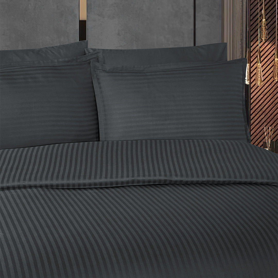 Infinity Çift Kişilik Poplin Nevresim Takımı Antrasit (6 Parça)