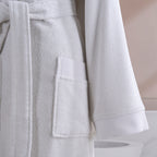 Mochi Bambu El Nakışlı Aile Bornoz Seti Ekru/Açık Gri M-L/L-XL (6 Parça)