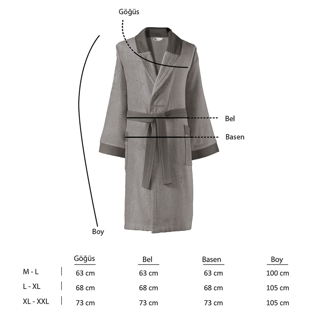 Orion Bambu Unisex Bornoz Gri M/L