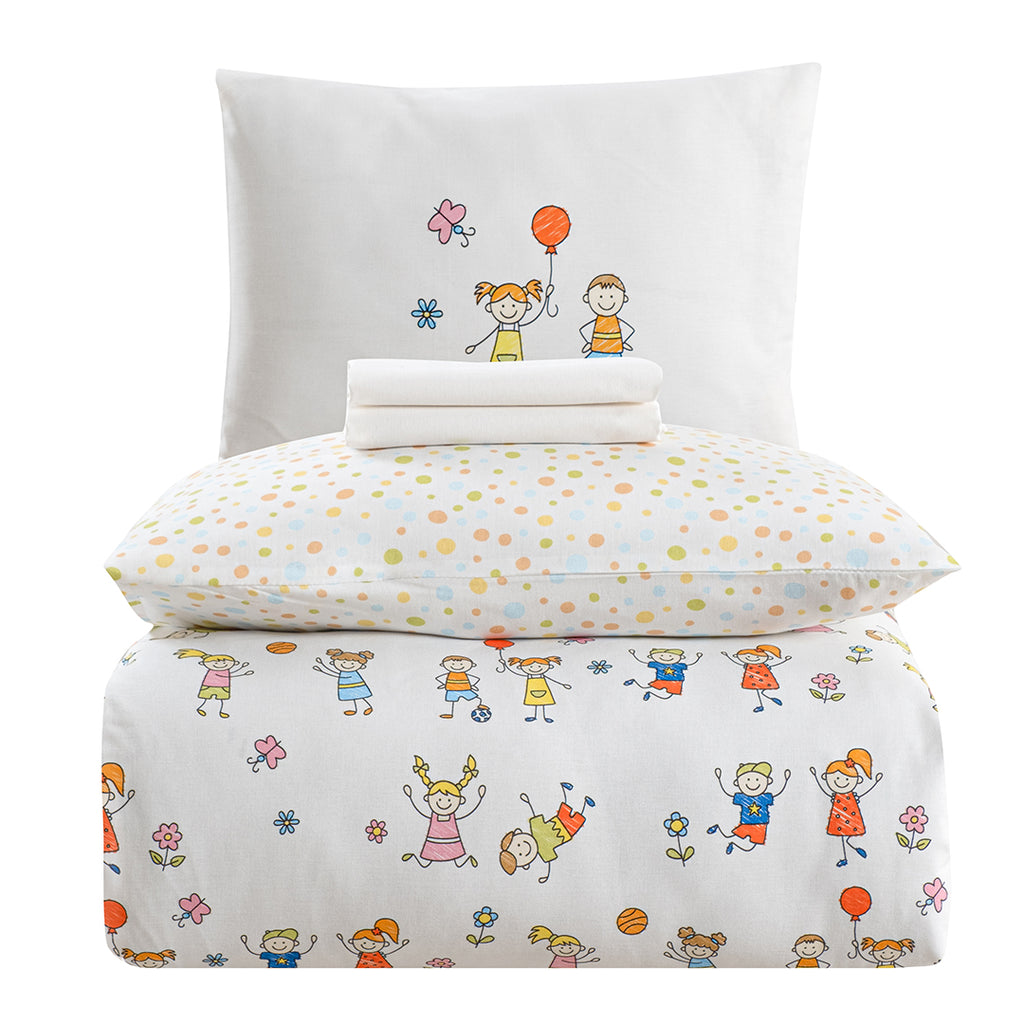 Piccolo %100 Pamuk Ranforce Bebek Nevresim Takımı Beyaz (4 Parça) 57 Tel