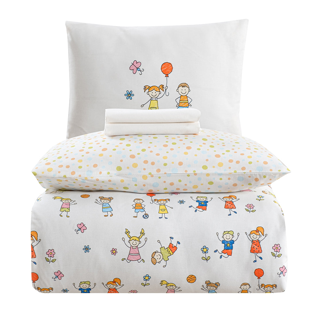 Piccolo %100 Pamuk Ranforce Bebek Nevresim Takımı Beyaz (4 Parça) 57 Tel