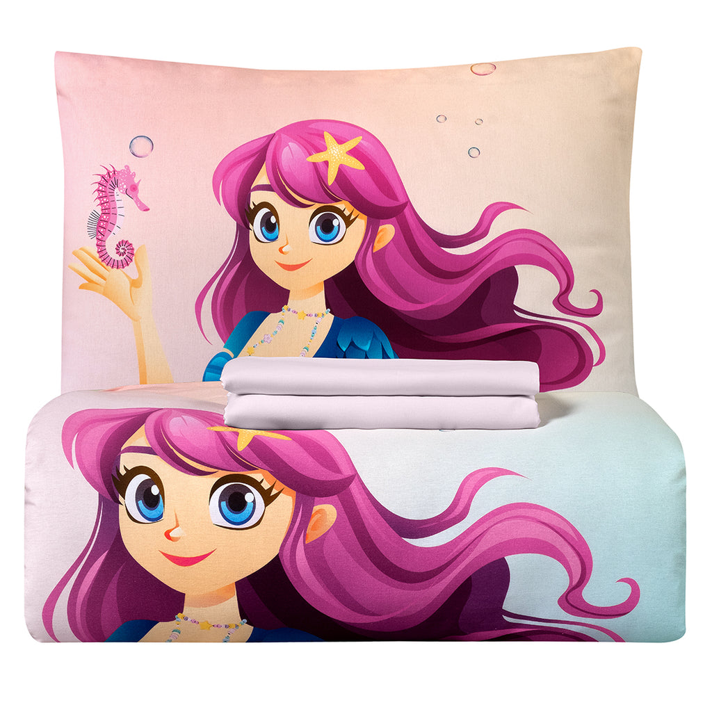Pixie Tek Kişilik %100 Pamuk Ranforce Nevresim Takımı Pembe (3 Parça)