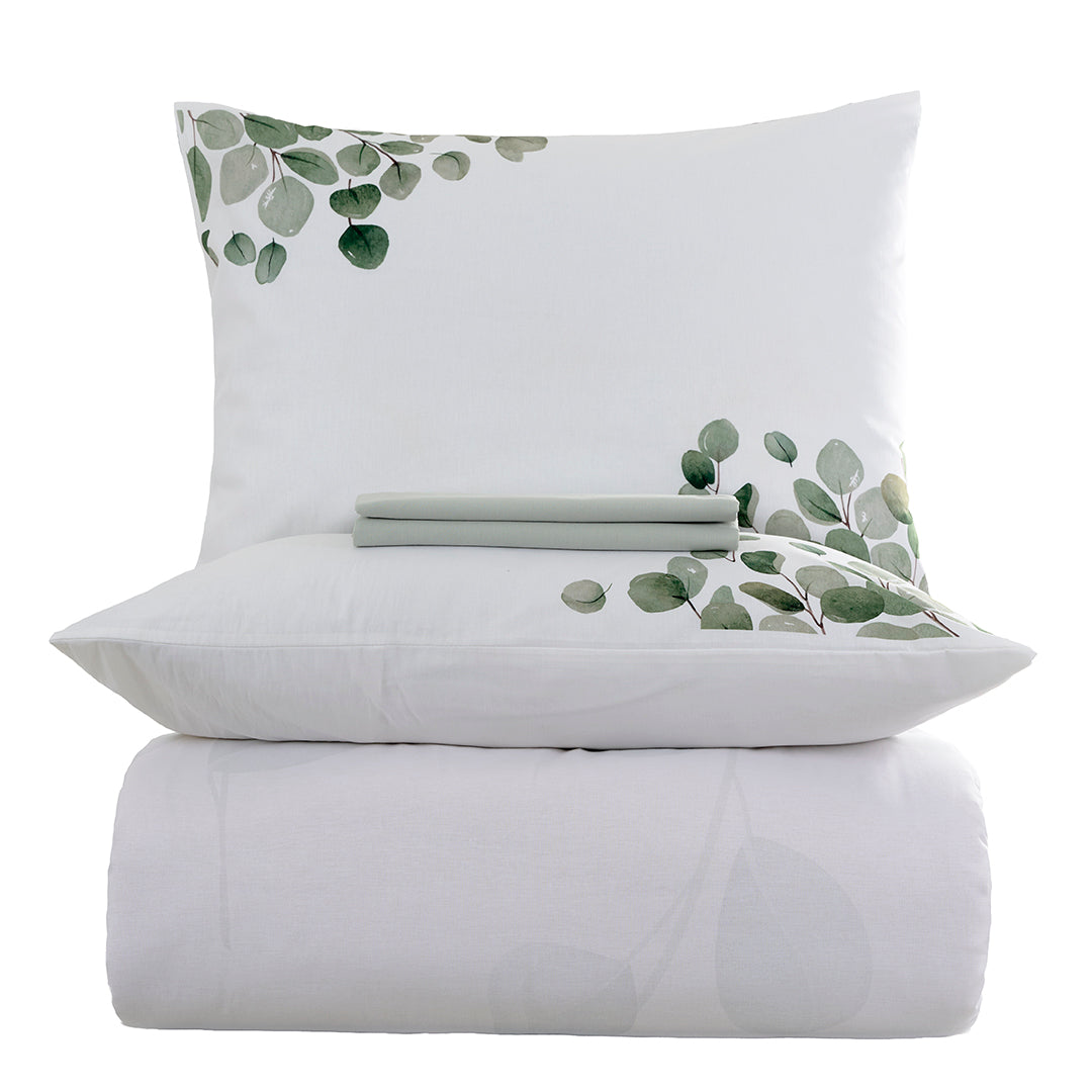Salvia Tek Kişilik %100 Pamuk Ranforce Nevresim Takımı Beyaz 57 Tel (3 Parça)