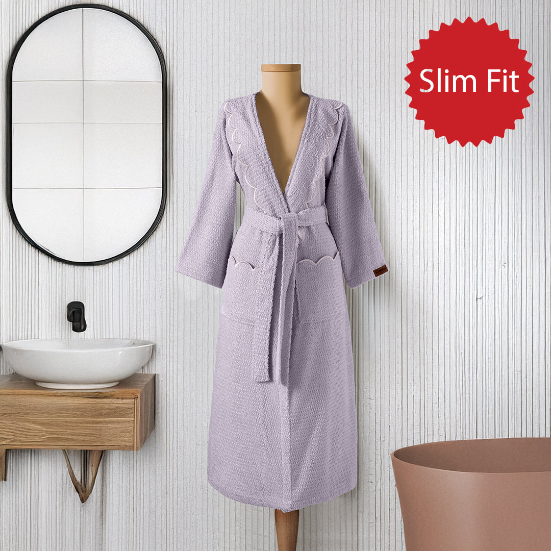Valora %100 Pamuk Kadın Slim Fit Bornoz Lila (S)