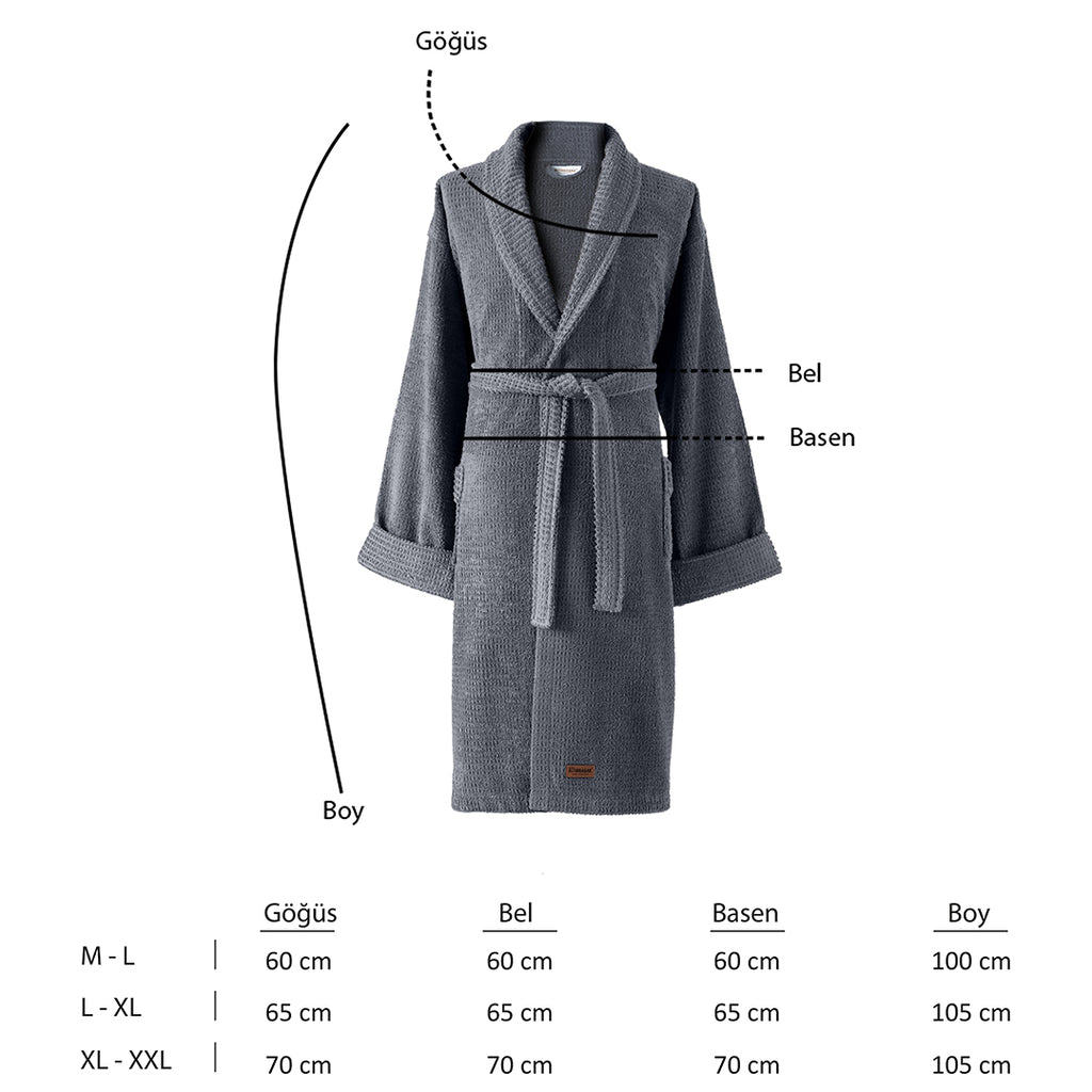 Verto %100 Pamuk Unisex Bornoz Indigo XL/2XL