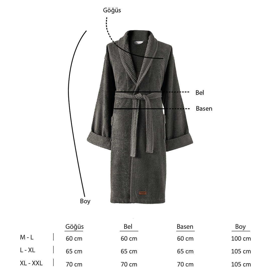 Verto %100 Pamuk Unisex Bornoz Antrasit L/XL